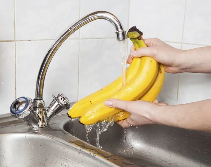 wash bananas